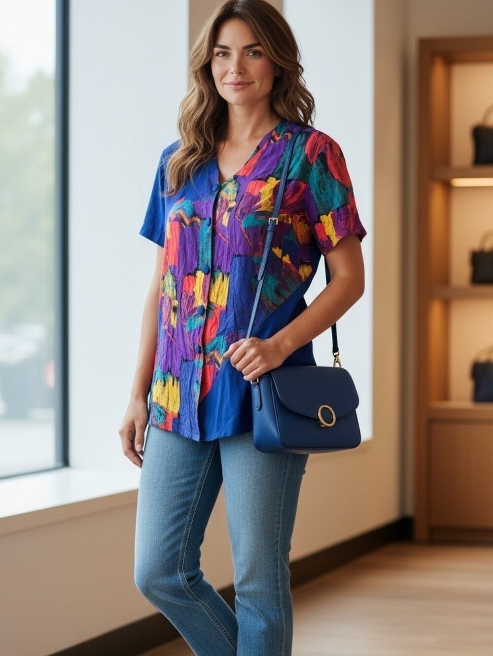 Vintage CM Shapes Multicolor Button Down